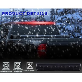 PIT66 LED 3rd Brake Light,Compatible with Truck Cap Topper Leer Are Century LED Recessed 3rd Third Brake Light Lamp High Mount Stop Parking Lamp Smoke Lens Black Housing