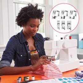 6 Sewing Machine Feet,Rolled Hem Presser Foot,3 Narrow Rolled Hem Foot(3/4/6mm), 3 Rolled Hem Foot(4/8,6/8,8/8inch),Narrow Wide Rolled Hem Presser Foot Kit for Home Sewing Machine