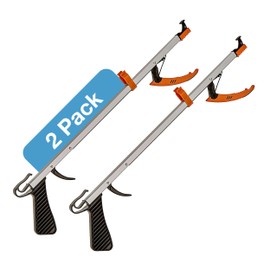 Sammons Preston Easireach II Reacher, Compact 15" Ergonomic Reaching Aid with Magnet, Portable 4.9 oz. Magnetic Grabber Tool & Reaching Claw, Trash Pickup, Lightbulb Remover, & Garden Nabber, 2 Pack