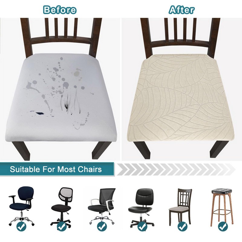 SearchI Waterproof Seat Covers for Dining Room Chairs Stretch Jacquard