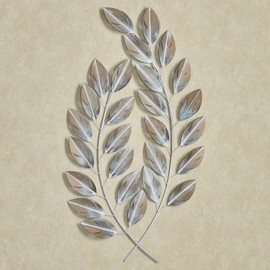 Touch of Class Leaf Simplicity Metal Wall Art Multi Earth | Gold, Charcoal, Taupe and White | Openwork Leaves Sculptures for Bedroom, Living Room, Bathroom, Hallway, Entryway