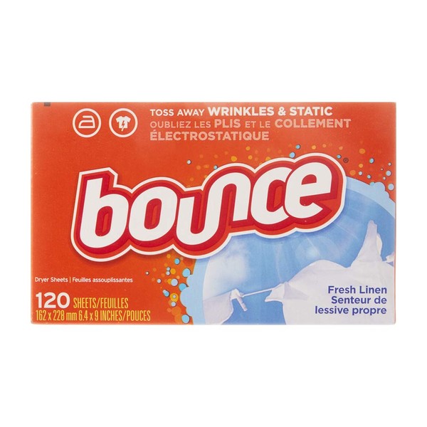 Bounce Fresh Linen Scented Fabric Softener Dryer Sheets, 120 Count