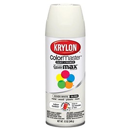 Krylon K05355507 ColorMaster Paint + Primer, Gloss, Dover White, 12 oz.
