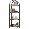 Yusong Bookshelf 4 Tier Arched Bookcase, 71.3" Tall Industrial Open