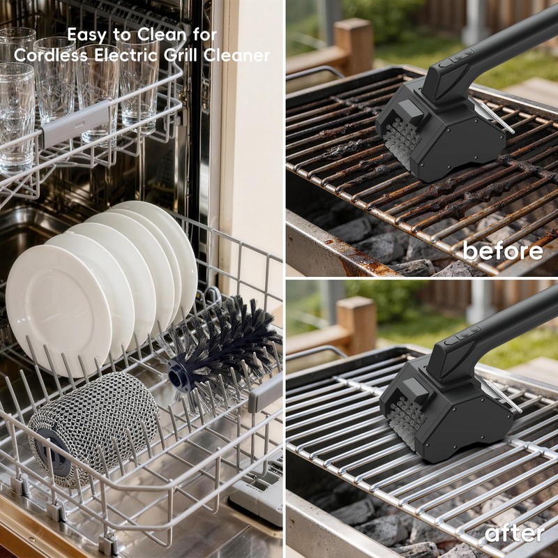 Electric Grill Brush for Outdoor BBQ,Grill Cleaner with 2 Brush