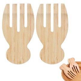 Salad Servers, Wooden Salad Tongs and Servers for Pasta Salad, 2 Pack Kitchen Utensils for Tossing and Serving, Ideal for Home Cooking, Parties, and Barbecues, 18 X 9.5 X 0.8 Cm