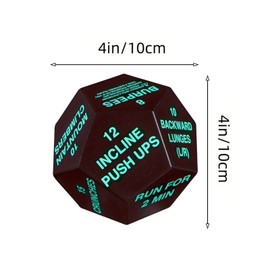 Perfeclan Workout Dice Fitness Challenge Dice 4 Inches in Diameter 12 Sided Dice Yoga Exercise Dice Bodyweight Training Dice for Adults, Green