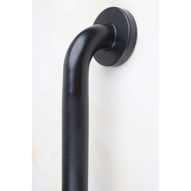 IMPEU 18-inch Bathtubs Shower Grab Bar, 1.25-Inch Diameter Elderly Bathroom Saftey Hand Rail, Great for Towel Bar, Door Handle, Anti-Slip Design, Matte Black Finish