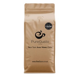 PureGusto Signature 100% Arabica Coffee Blend - Dark Coffee Beans 1KG Bag – Great Taste Award Winning Coffee - Hand Roasted in The UK – Medium Dark Espresso Blend Suitable for All Coffee Machines