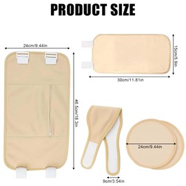 6 Pieces Castor Oil Pack Kit: Castor Oil Wrap, Reusable Castor Oil Pack, Castor Oil Pack Kit Organic for Belly Calf Knee Neck and Chest for Liver Detoxification, Muscle Pain, Neck Relaxation