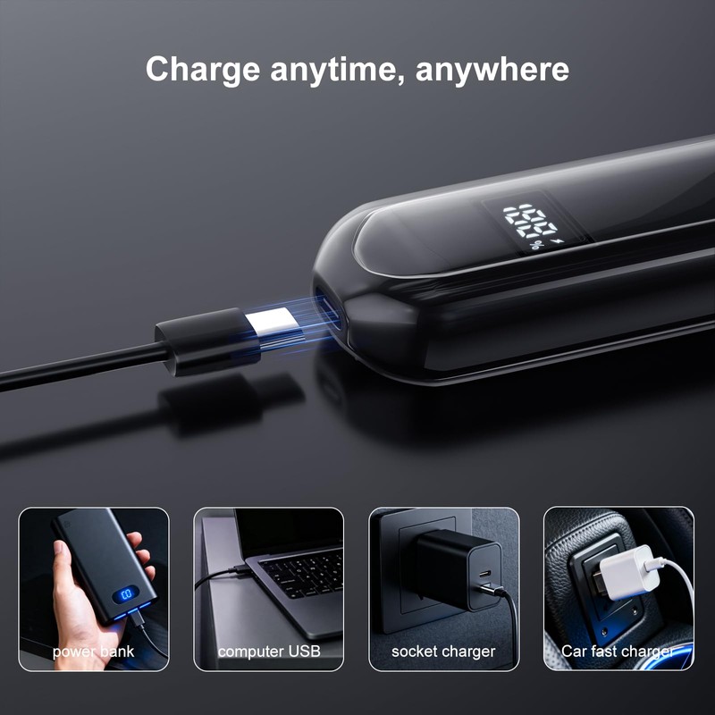 Waterproof Rechargeable Ear and Nose Hair Trimmer for Men, Painless