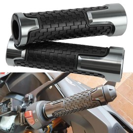 KEEPDSGN Motorcycle Grips Universal Motorcycle Handlebar Grips 22 mm (7/8 Inch) 24 mm (1 Inch) Non-Slip Scooter Rubber CNC Aluminium Handlebar Grip for Scooters Mopeds Quad ATV