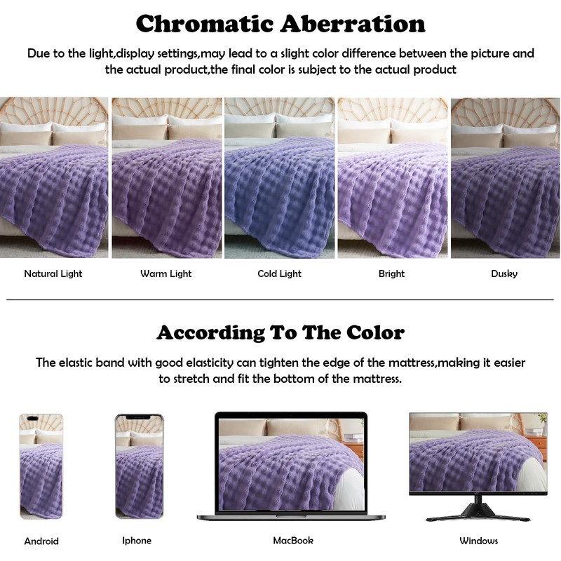 NEWCOSPLAY Throw Blanket for Couch Lavender Super Soft Flannel Fleece
