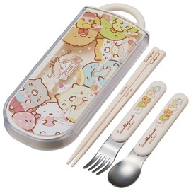 Skater TACC2AG-A Children's Antibacterial Trio Set, Chopsticks, Spoon, Fork, Sumikko Gurashi, Made in Japan