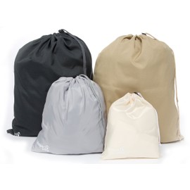 HOPEVILLE Pack Bag Set of 4, Organiser Bag for Suitcase, Backpack and Travel Bag, Premium Travel Bag Set as Shoe Bag, Laundry Bag or Travel Document Bag in Three Different Sizes