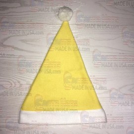 Custom Santa Hats 100% MADE IN USA Fleece Pale Yellow Santa Hat NOT FELT