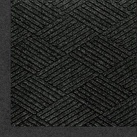 M+A Matting 2297 Waterhog Eco Premier Fashion PET Polyester Fiber Indoor/Outdoor Floor Mat, SBR Rubber Backing, 3' Length x 2' Width, 3/8" Thick, Black Smoke