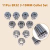 kimllier ER32 R8 Collet Chuck Holder Set with 11Pcs ER32