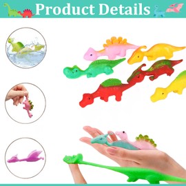 Slingshot Dinosaur Finger Toys Bulk,20Pcs Flying Dino Finger Sling Shot Toy Catapult Toys,Rubber Stretchy Dinosaurs Toys,Fun Gag Gift for Kids Adults Birthday Party Favors Christmas Stocking Stuffers