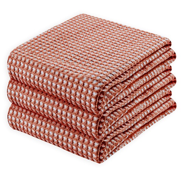 HEIRLOOM COMFORT 100% Cotton Waffle Kitchen Towels - Pack of