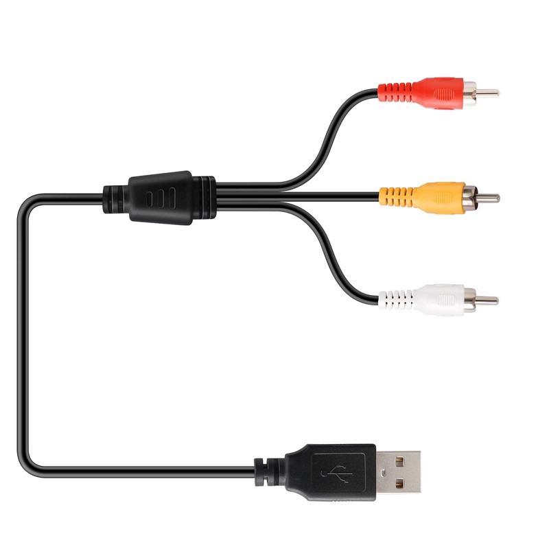 BERANMEY USB to 3RCA Cable, 1.5m/5ft USB Male to 3