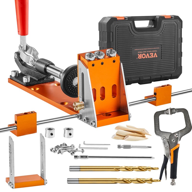 VEVOR Pocket Hole Jig Kit, 34 Pcs Pocket Hole Jig