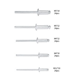 120 Pcs Pop Rivets Assortment, Assorted Flange Aluminium Blinds Rivets with Storage Box, 3.2mm, 4mm, 5mm Head Rivets for Metal, Wood, Plastic