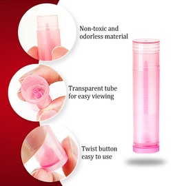 SevenFish 24pcs Empty Lip Balm Tubes, 5.5ml Colorful Lipstick Tubes Plastic Lip Balm Containers Tubes with Cap for DIY Lip Balm Lipstick (White/Red/Pink/Purple)