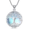 Odinstone Tree of Life Necklace Sterling Silver Moonstone Jewelry Round