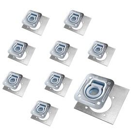 Recessed D-Ring 6,000 lb. Cap. Tiedown Anchors w/Backing Plate - 9 Pack