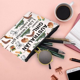 Australia Cosmetic Makeup Bag Australia Travel Present Australia Present for Women Australia Lovers Australia Zipper Pouch (Australian Girl ca)