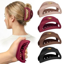 Paquete de 4 pinzas grandes de silicona de 4.1 pulgadas, pinzas para el cabello Mello Claw Clip suaves y flexibles, pinzas para el cabello de silicona