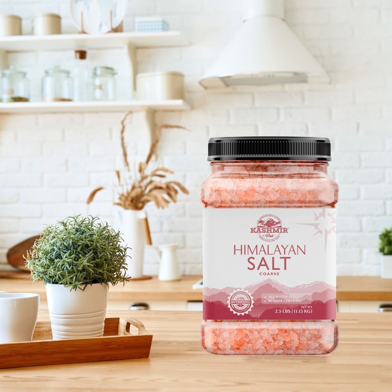 LA SALT CO Kashmir 2.5 Lbs Pink Himalayan Salt Jar,