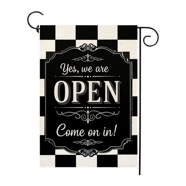 We Are Open Garden Flag Open Sign Double Sided 12