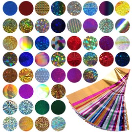 50 Colour Nail Art Transfer Foil Stickers, Mwoot Nail Art Foil Transfer Roll Set, Holographic Nail Transfer Sticker Nail Wraps Transfer Sticker Kit Nail Foil Transfer