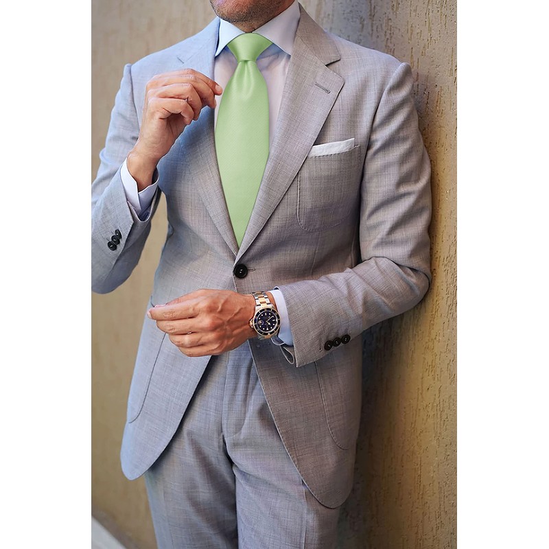 HISDERN Men's Wedding Ties and Pocket Square Tie Clip Set