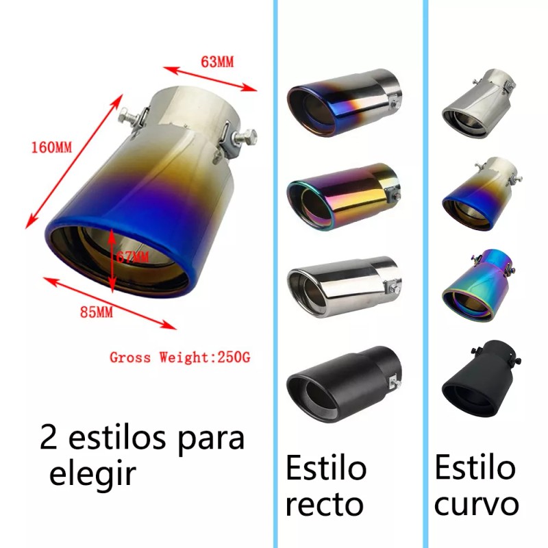 owii owii Colilla Terminal Punta Escape Deportiva Univeral Inoxidabe