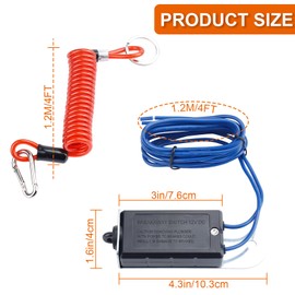 Interruptor de separación de remolque con cable en espiral de 4 pies, interruptor de freno eléctrico utilizado para remolque de caravana
