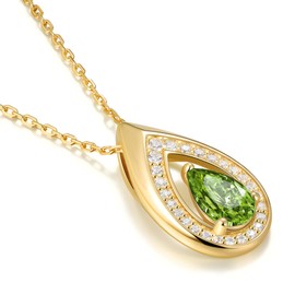Kstyle 14K Gold Necklaces Birthday Gifts for Women Peridot August Birthstone Pendant Necklace Jewelry Birthday Gifts for Wife Girlfriend Her Mom Sister