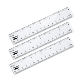 Mr. Pen- Ruler, 6 inch Ruler, Pack of 3, Clear, Plastic, Drafting Tools, Inches and Centimeters
