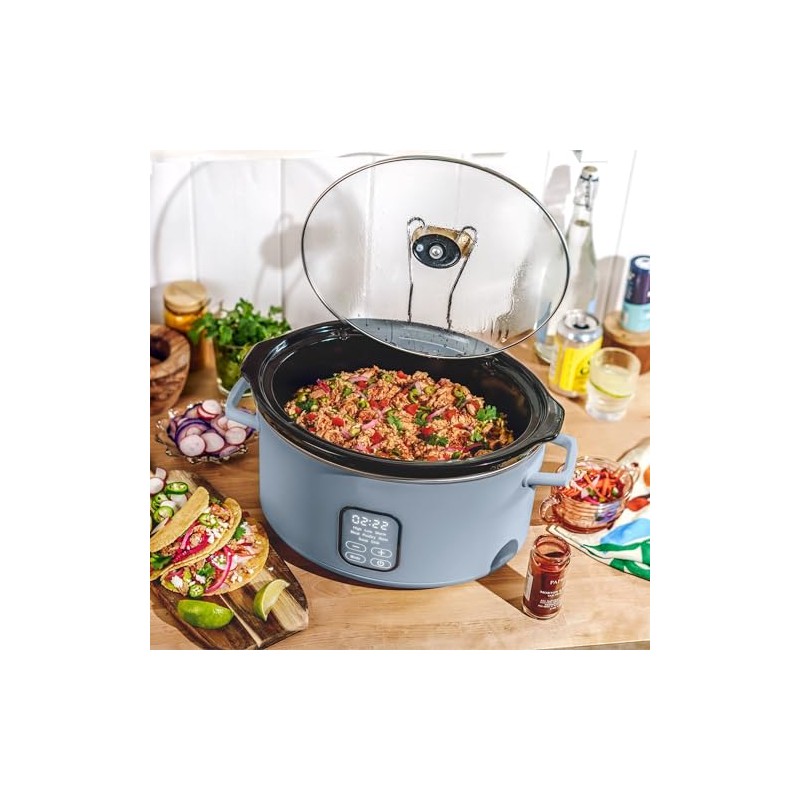 6 Quart Programmable Slow Cooker (Color : Cornflower Blue)