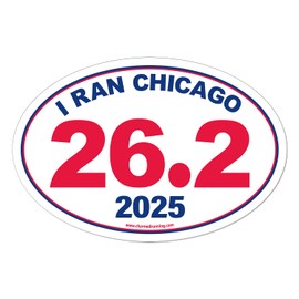 Charmed Running Brand I Ran Chicago Marathon 26.2 Car Magnet with Custom Year Option