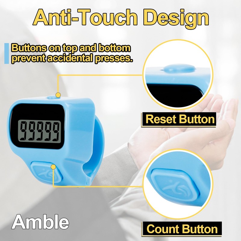 Amble Clicker Counter, Tally Counter, 6 Pack Electronic Finger Clicker