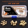 Rustark 105Pcs 1/4” 3/8” 1/2” Brass Compression Fitting Sleeves Ferrules