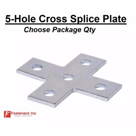 Generic 5-Hole Flat Cross Splice Plate Cross Fitting for Unistrut Channel #4628 P1028 - 1