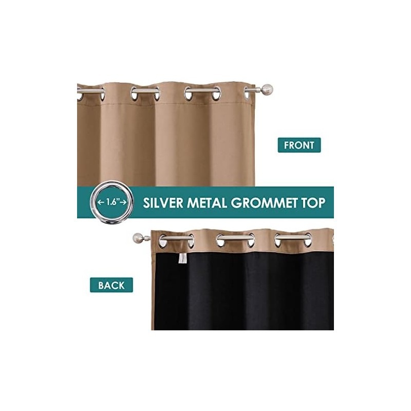 ChrisDowa Cortinas 100 opacas para recámara con forro negro, 2
