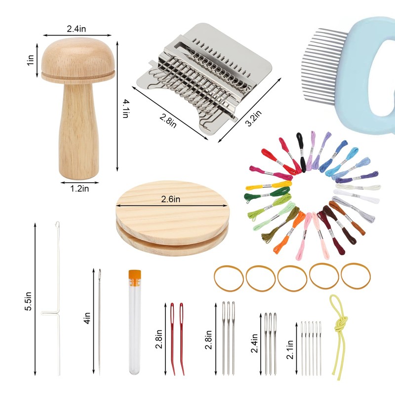 FMTYAOIU Darning Mushroom for Socks 14 Hooks Small Weaving Darner