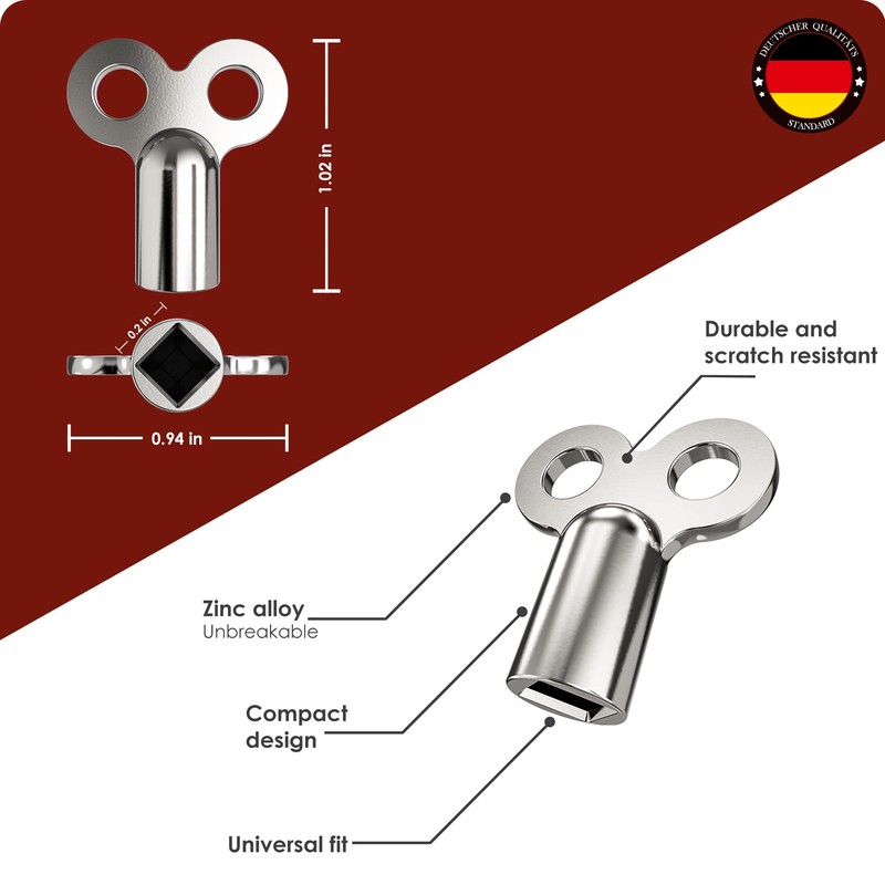3X WEIDEBACH® Radiator Bleed Keys, for All radiators Radiator Valve