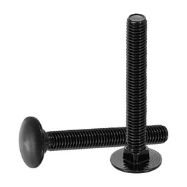 sourcing map 2Pcs Carriage Bolts, M8 x 60mm Stainless Steel 18-8 (304) Round Head Square Neck Screws Black Oxide Bolt Screw for Fastening Accessories - Black