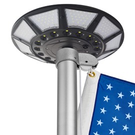 Solar Flag Pole Light – Super Bright Outdoor LED Flagpole Light for 15-25 Ft Flag Poles, Solar-Powered, Dusk to Dawn, 4200LM, 266 LEDs, Flagpole Lights Outdoor Solar Powered (Black)